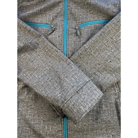 Free Country Full Zip Hooded Jacket, Faux Fur Lined, Teal Pattern Women's 1X - Picture 3 of 9